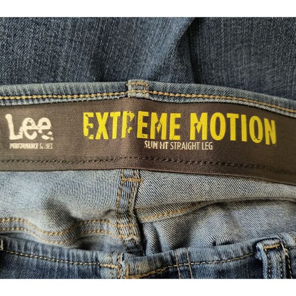 Lee Extreme Motion Slim Fit Straight Leg Jeans Men’s 38x32 Blue Stretch Denim - Picture 4 of 6